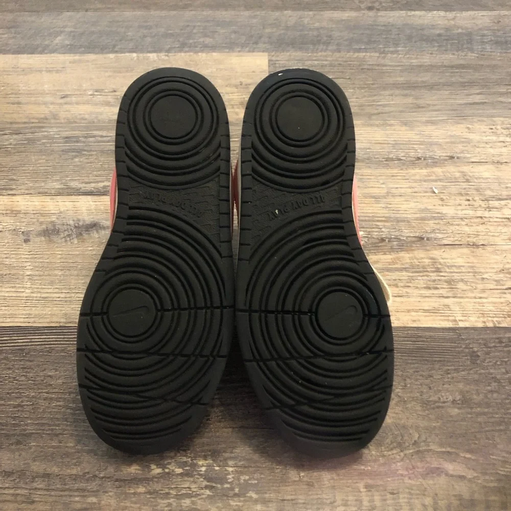 Nike Girls Court Borough Mid 2 Black/Sunset Pulse- White Sneaker - size 4